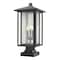 Z-Lite Aspen 3 Light Outdoor Pier Mounted Fixture, Oil Rubbed Bronze And Clear Seedy 554PHXLS-SQPM-ORB - alternate 1